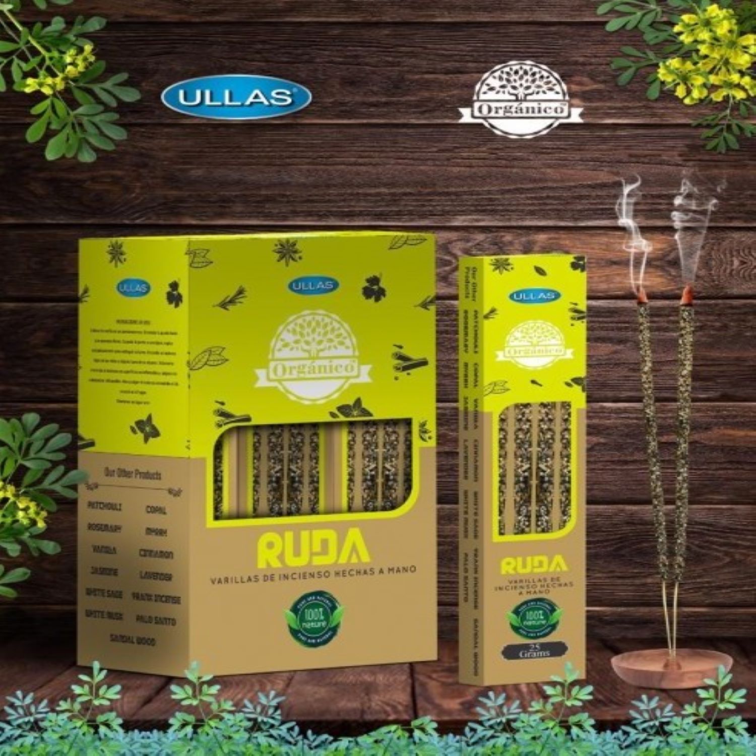 Ruda- Incienso Orgánico 100% Natural - 25 grs ULLAS - Imagen 4